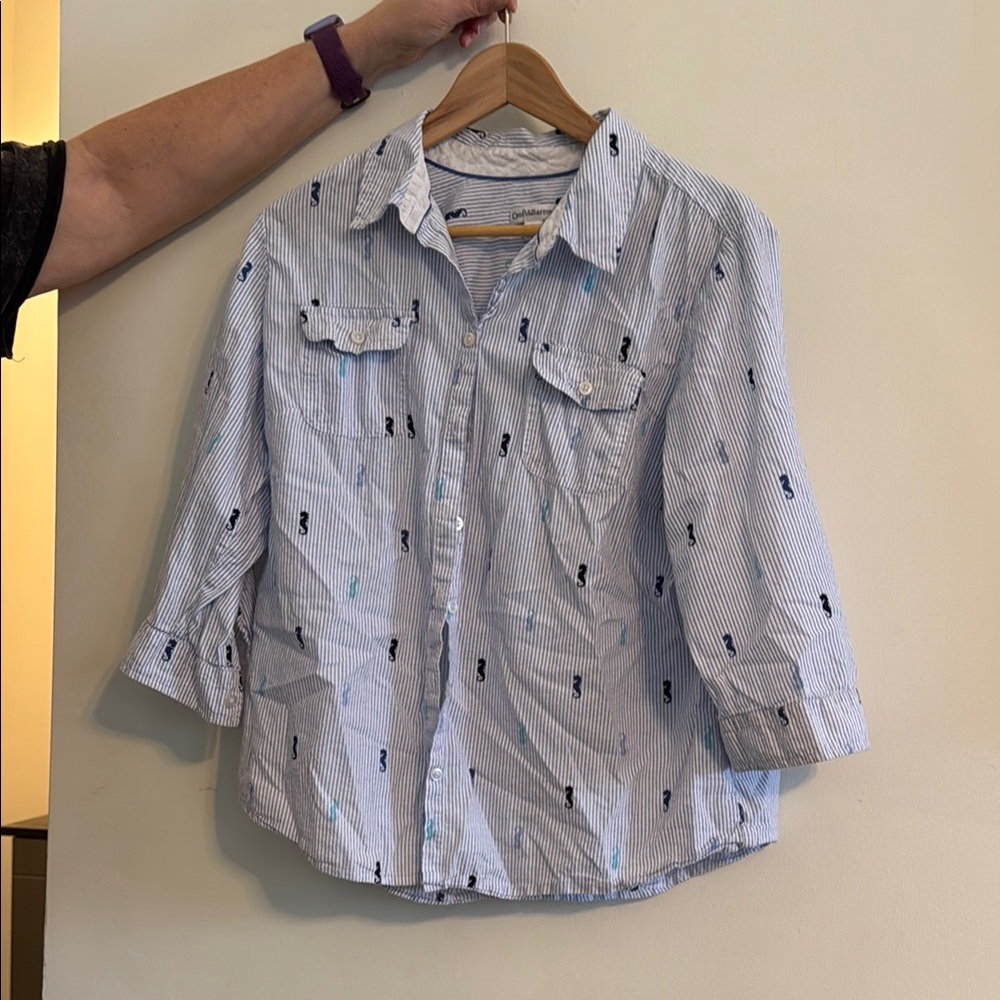 Women's Blue Striped Shirt